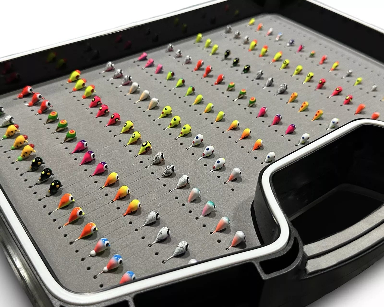 130 Piece Deluxe UV Tungsten Ice Jig Briefcase