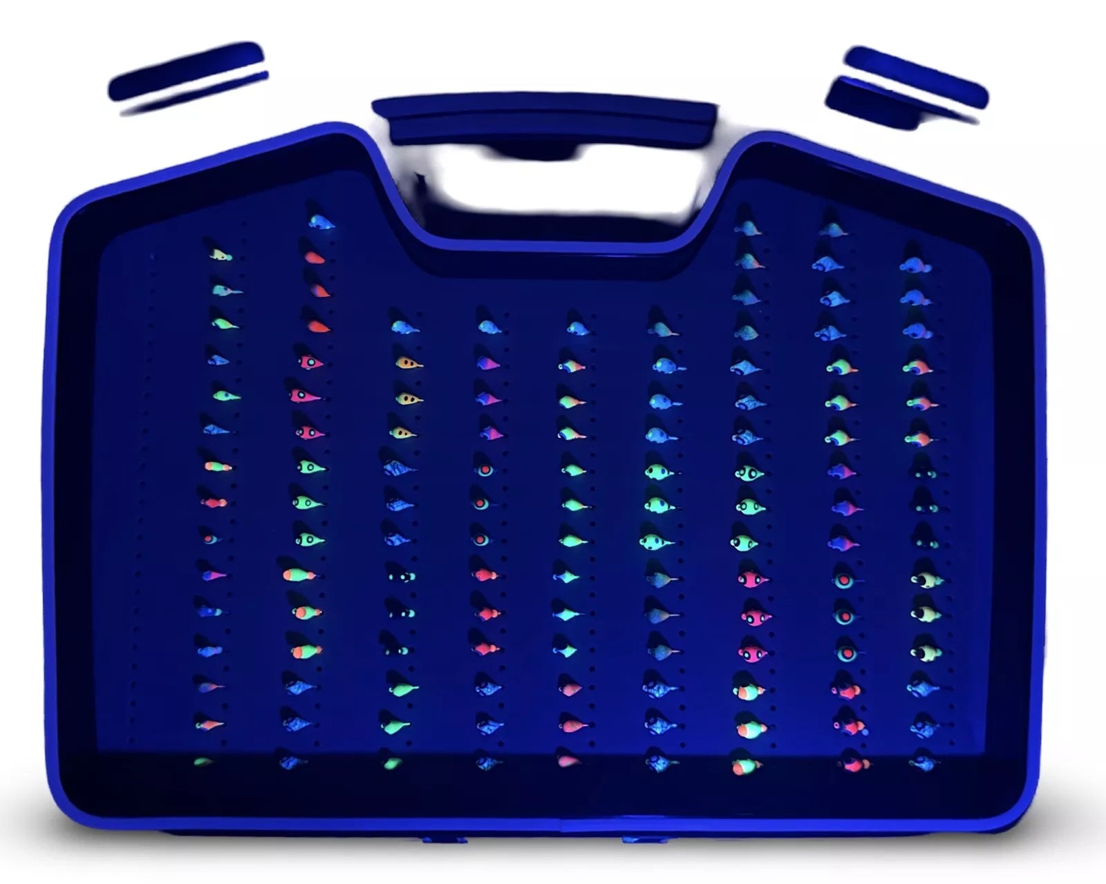 130 Piece Deluxe UV Tungsten Ice Jig Briefcase